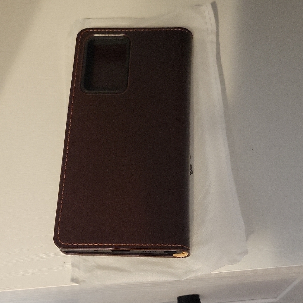 Belemay 6.9" Elegant Dark Brown Leather Phone Case dust cover and box included